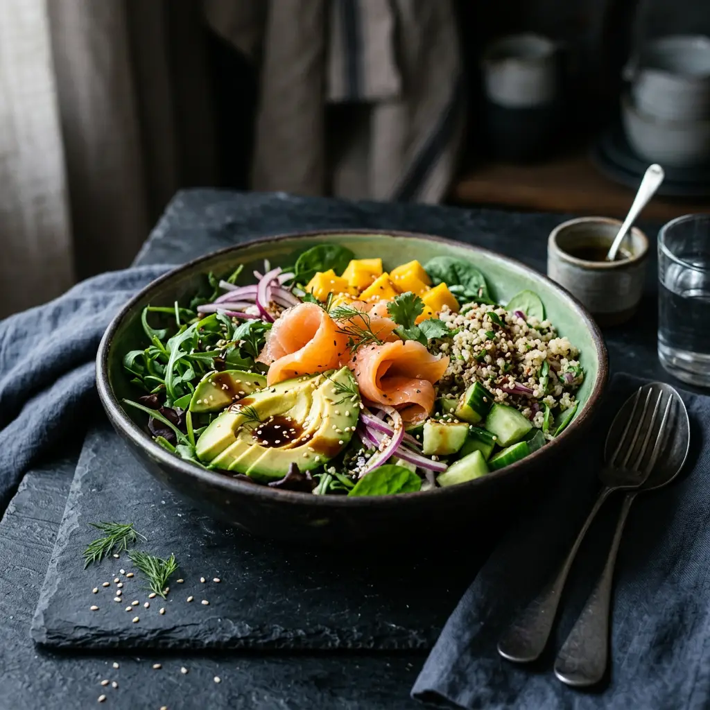 Ensalada de salmón y aguacate